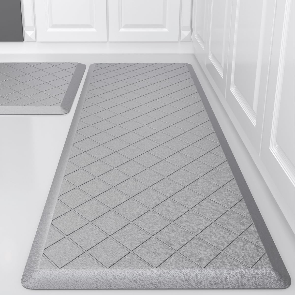 Anti-Fatigue Cushioned Kitchen Mat Set of 2 Non-Skid Heavy Duty Rugs