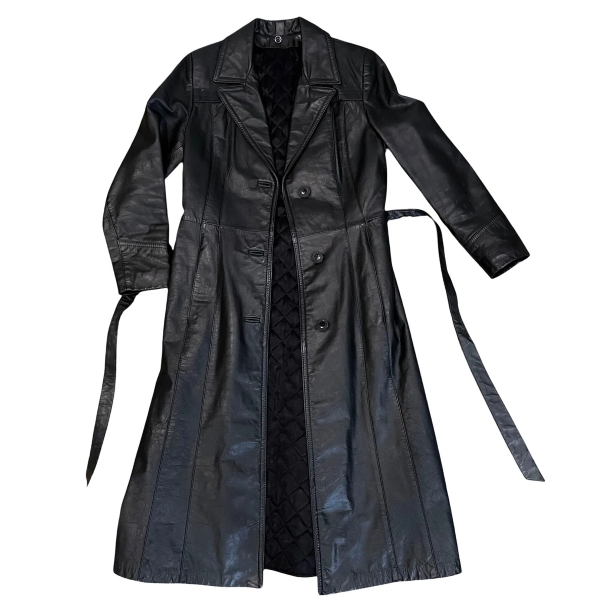 vintage leather trench coat products for sale | eBay