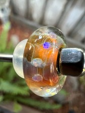 Trollbead unique ooak opal confetti orange event bead
