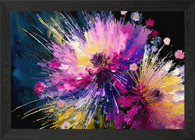 Explodierendes Photon Blumen gerahmtes Wandbild Poster Leinwanddruck Bild