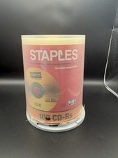 Staples 700MB 80MIN 52X CD-R Recordable Discs Spindle 100 Pack NEW