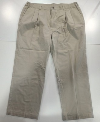 Haggar 42x30 Iron-Free Premium Khaki Straight Fit Flat Front Flex Waist Pant