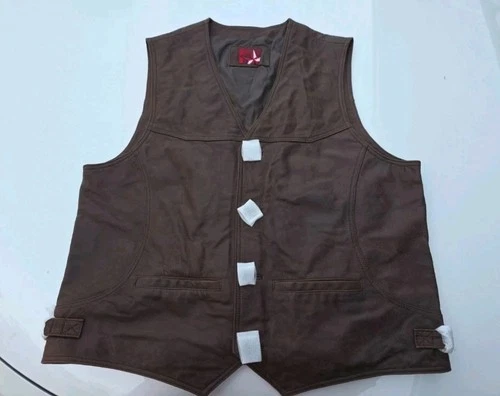 Vintage 90s Marlboro Country Store Genuine Leather Vest - Men's L Deadstock - product listing photo