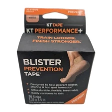 KT Performance+ Blister Prevention Tape, 30 Strips Precut  1.25" x 3.5" - Beige