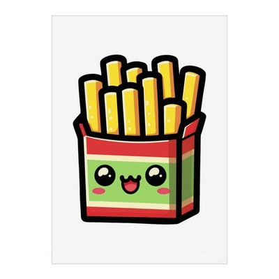 Wandbilder Poster Drucke ''Süße Kawaii Pommes Frites'' (PP048602)