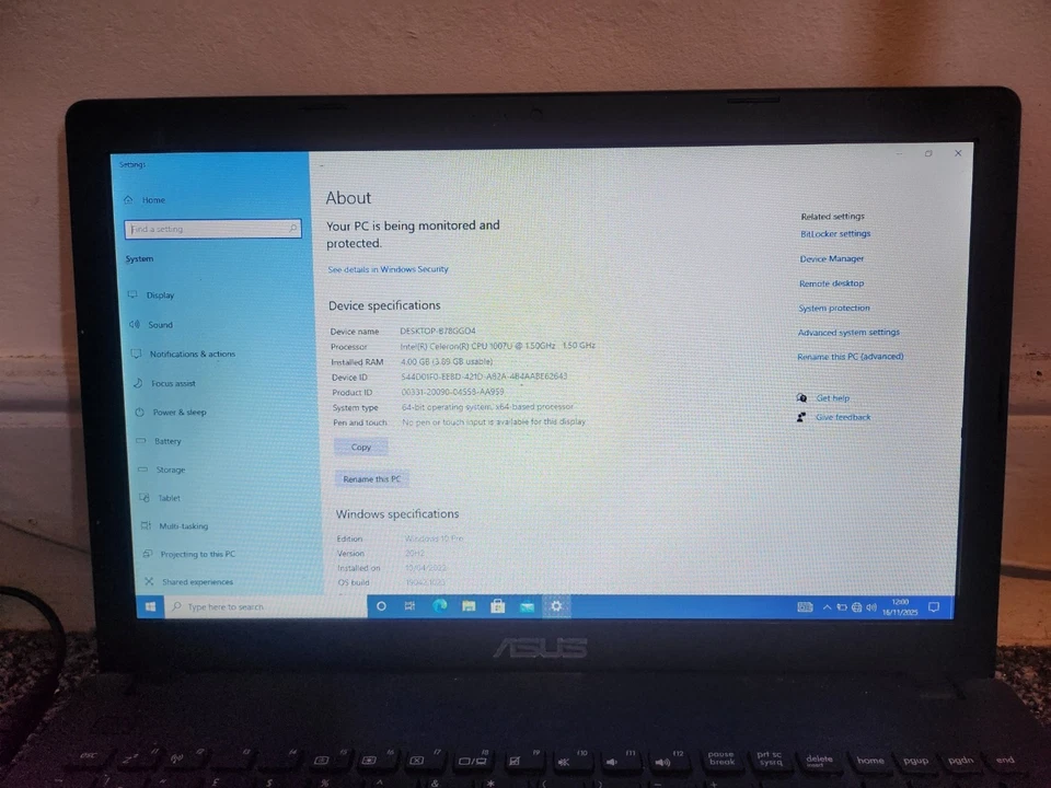 ASUS X551C - Intel Celeron - 4GB RAM - 500GB HDD - Free P&P - Image 4 of 4