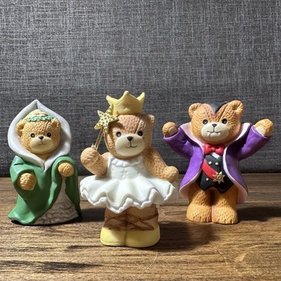 Lot Of 3 Enesco Lucy & Me Bear Halloween Figures- Rare Wind Up Fairy