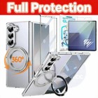 For Samsung Galaxy Z Fold 7 5G Clear Case Shockproof Rugged Magnetic Stand Cover