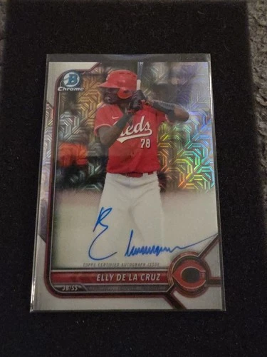 🔥 2022 ELLY DE LA CRUZ Rc Bowman Mega MOJO PROSPECT AUTO AUTOGRAPH #BMA-ED Topp