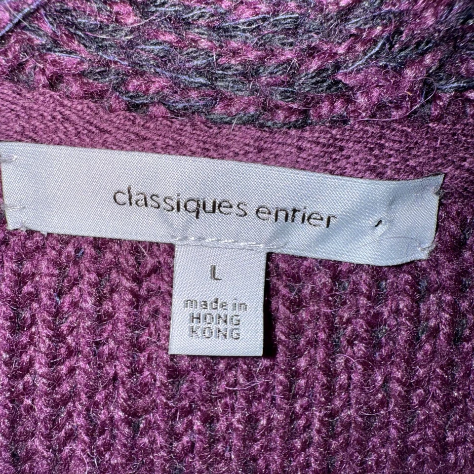 Cárdigan Abrigo Grande Classiques Entier Tweed Intrincado Tejido con Cable Doble Pecho Foto 4 de 4