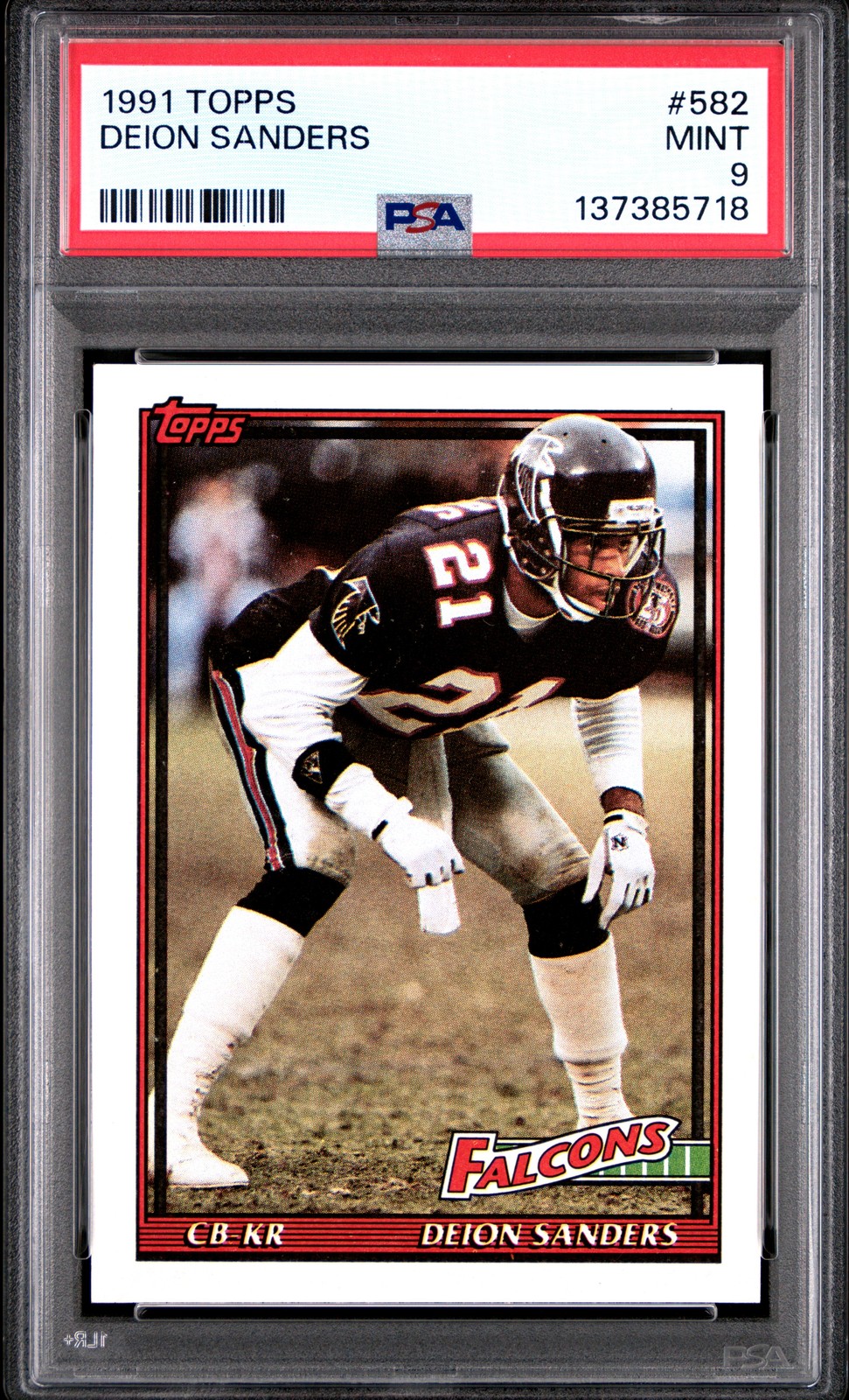 PSA 9 Deion Sanders 1991 Topps #582