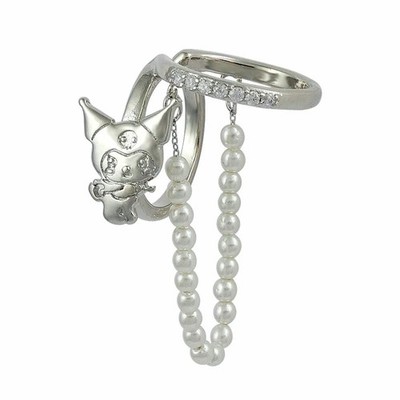 Sanrio Characters Kuromi Double Style Ear Cuff D Silver Color JP LTD Original