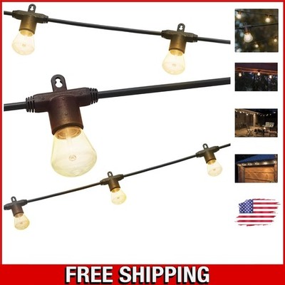 24ft Bistro Outdoor String Lights with 12 Shatter Resistant Bulbs - Warm White