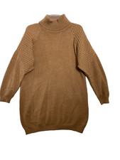 BB Dakota Woman's Medium Brown Turtleneck Long Sleeve Pullover Tunic/Dress