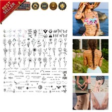 Realistic Water-Resistant Temporary Tattoos: 240 Floral  Word Art for Everyone