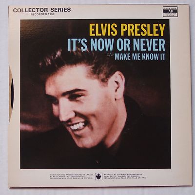 ELVIS PRESLEY: It's Now or Never CANADA 45 & PS NM- / NM