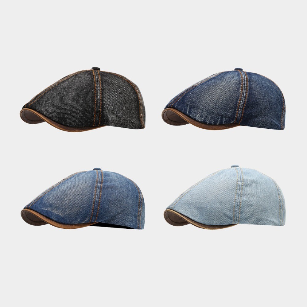 APL Cappellino lavato a tesa corta giornale ragazzo berretto unisex