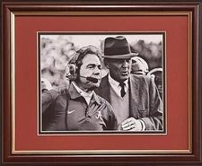 ALABAMA football Paul "Bear" Bryant  and Nick Saban framed photo
