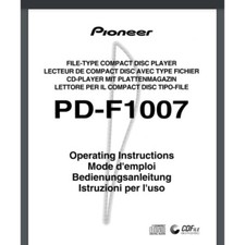 Pioneer PD-F1007 CD Changer Operating Instructions Manual 43 Pages