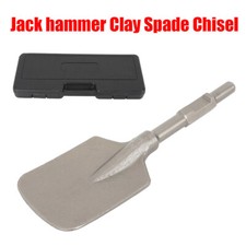 Jack Hammer Clay Spade Shovel Chisel Bit 1.18in Demolition Hammer Tool Silver