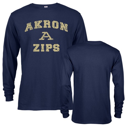 University of Akron Zips Distressed Retro Logo Tee Long Sleeve T-Shirt - Picture 6 of 17