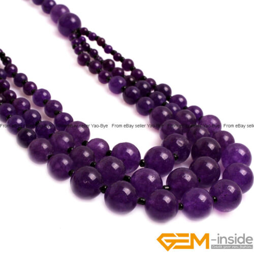 8-12mm Gemstone Round Beaded Fashion Long Necklace For Women 19 Inch Handmade AU - Foto 26 di 82