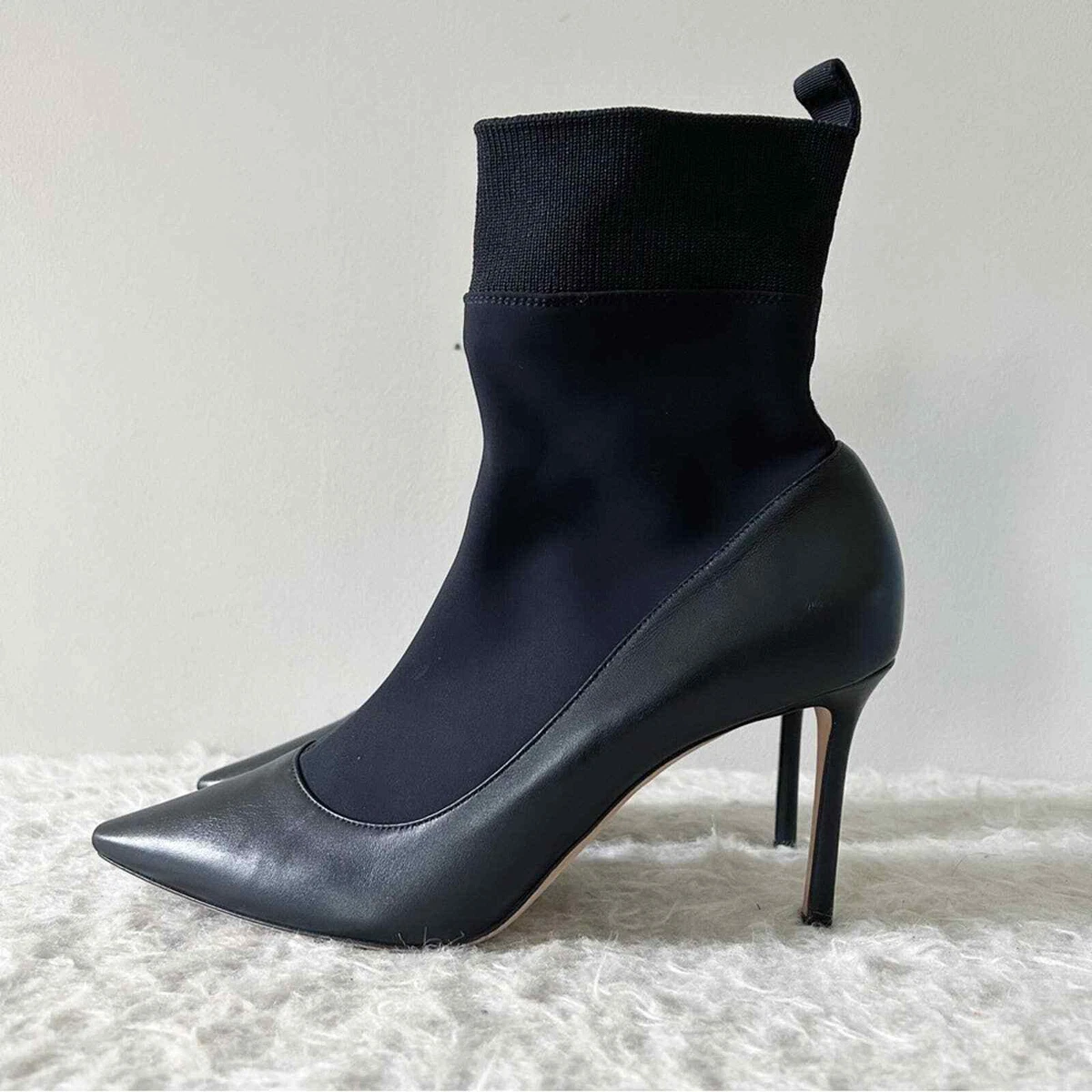 Jimmy Choo Brandon I Want Choo Black Sock Boots Heels Size EU 41
