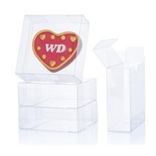 50 Pack 4x4x1.2inch Clear Single Cookies Boxes with Full Window Plastic Small...