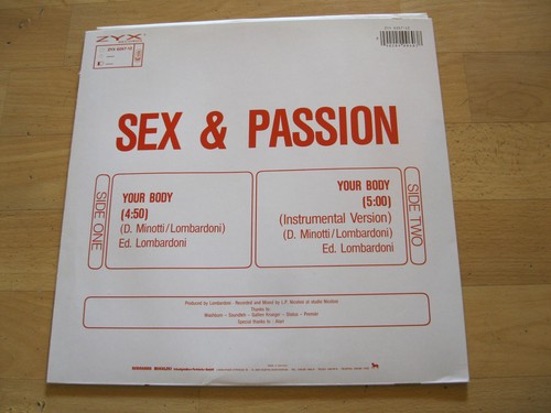 Maxi Single LP Sex & Passion Your Body Vinyl ZYX Records 6267-12 - Picture 4 of 4