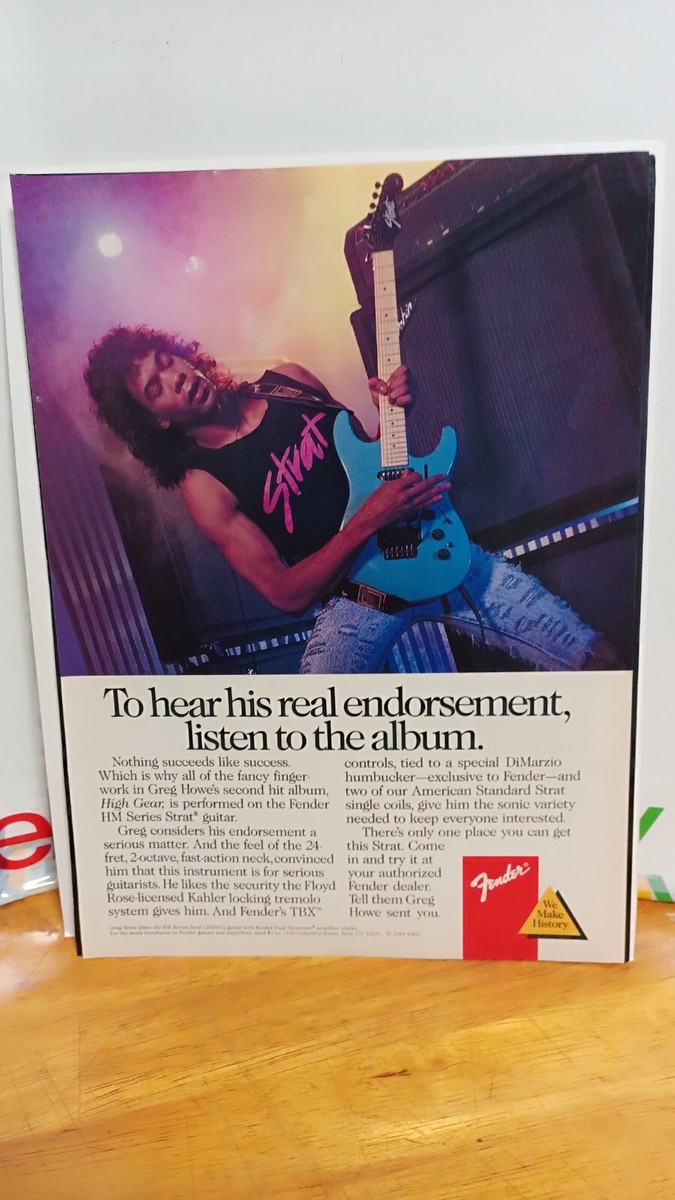 Fender HM strat  グレッグハウ FENDER HM SERIES STRAT GUITARS - GREG HOWE 1989 PRINT AD