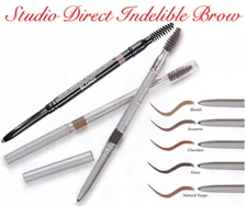 LONG LASTING WATERPROOF INDELIBLE BROW LINER PENCIL SMUDGE PROOF W BRUSH NEW