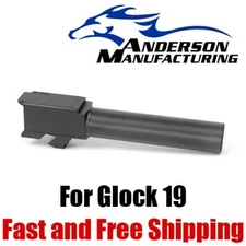 Anderson Manufacturing Flush Crown Cut 9mm Barrel for Glock 19 Gen 1-5 Black DLC