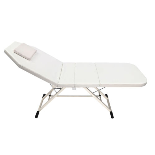 Silla de masaje plegable 71 pulgadas 3 zonas cama PVC salón Sch?nheit sofá blanco - Imagen 12 de 18