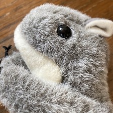 Folkmanis Baby Gray Squirrel Finger Puppet 4 1/2" Bushy Tail Plush Vtg