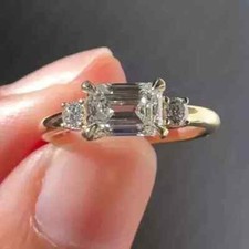 Womens 925 Sterling Silver Simulated 1.80Ct Diamond Anniversary Wearing Ring