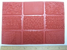 9 Unmounted Texture Rubber Stamps Abstract Designs Stamp Fabric, Paper, PMC Clay