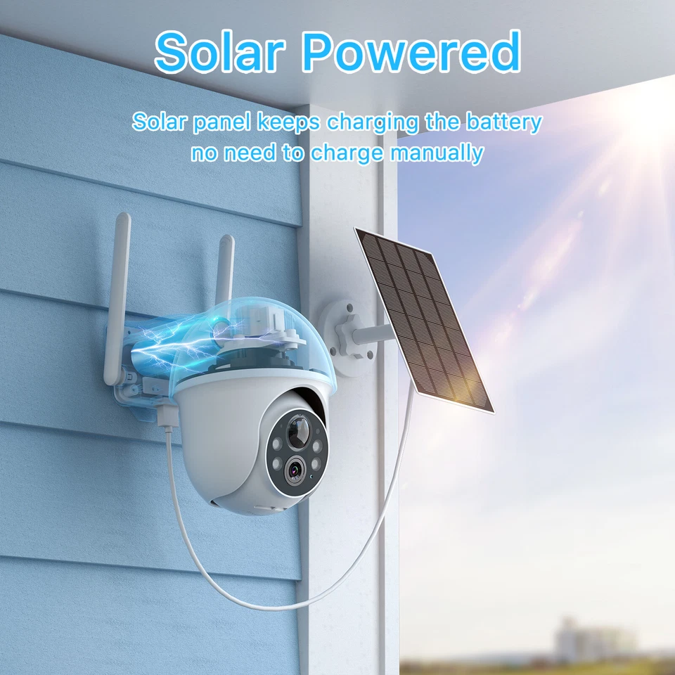 ANRAN 5MP Wireless PTZ Solar Security Camera Battery Powered Outdoor WiFi CCTV - image 2 of 4