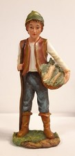 STATUINA PESCATORE PERSONAGGIO PER PRESEPE DA CM 30 IN RESINA DECORATA A MANO