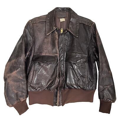 1950s Vintage Sears Horsehide Hercules Brown Leather 1950s Vintage Sears Horsehide Hercules Brown Leather