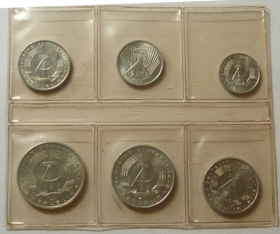 1953 1957 1958 1962 1964 1965 EAST GERMANY DDR - BU UNC TYPE COIN SET (6) - RARE - Image 2 of 4