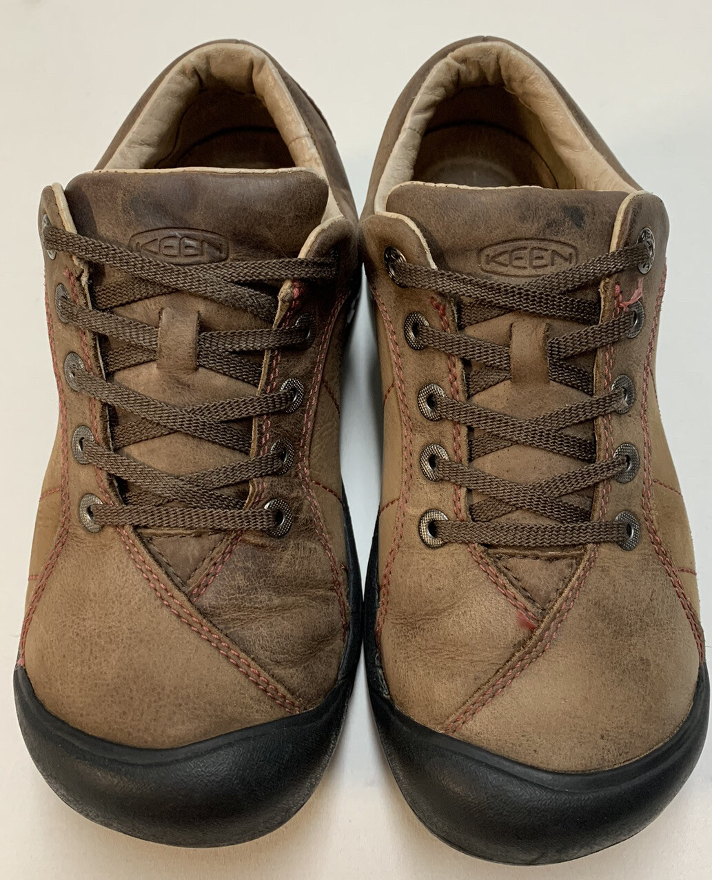 Keen Presidio Womens Shoes Brown Nubuck Leather Arch Support Hiking US