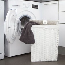 Laundry Basket Medium  White Resin Box With lid Lock