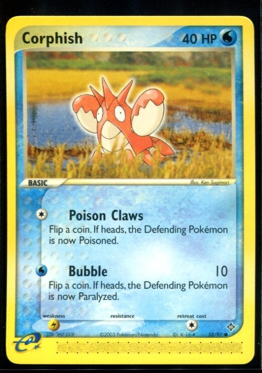 Corphish Common - ex Dragon 52/97 2003 NM Pokemon
