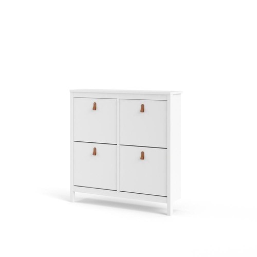 Madrid 4 Drawer Shoe Cabinet, White - Picture 8 of 12