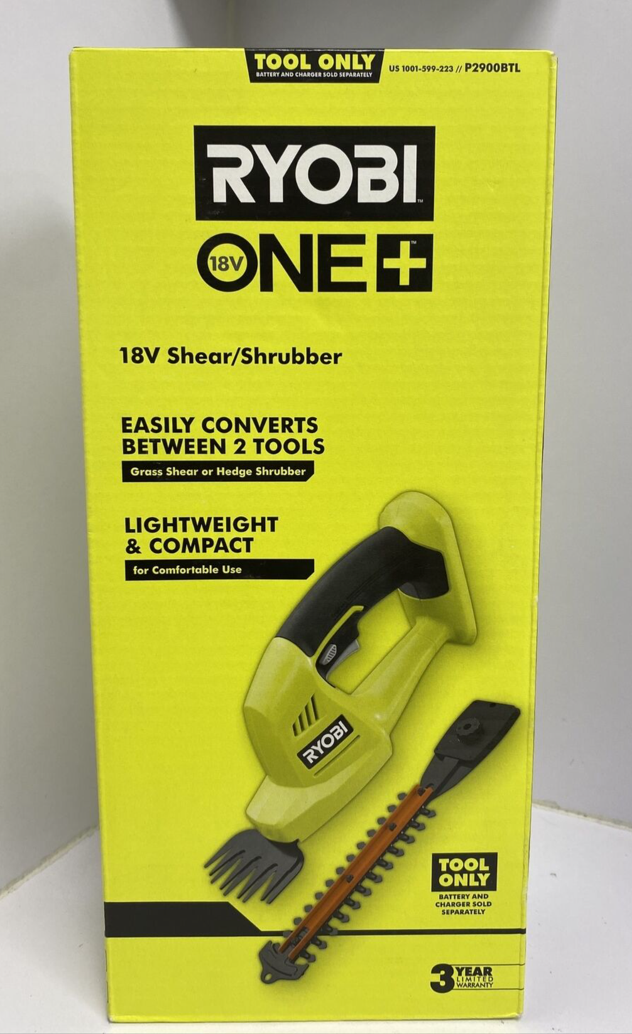 Ryobi 18V Cordless Shear and Shrubber P2900BTL 46396014887 eBay