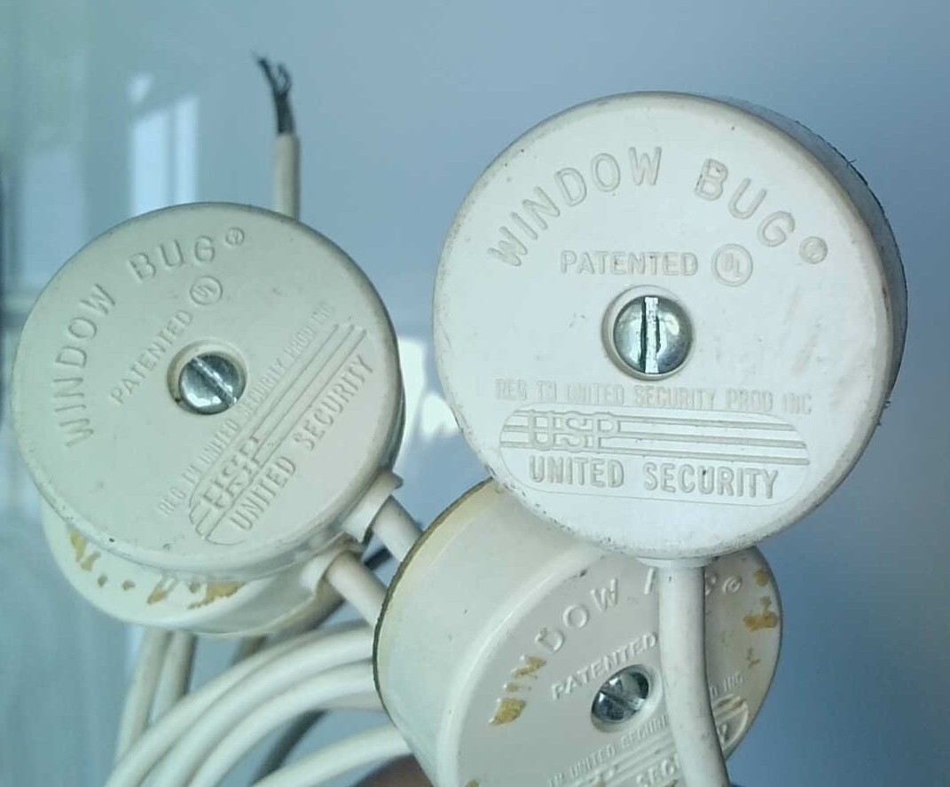 USP Window Bug Glass Break Sensor, White (SET OF 6 USED)