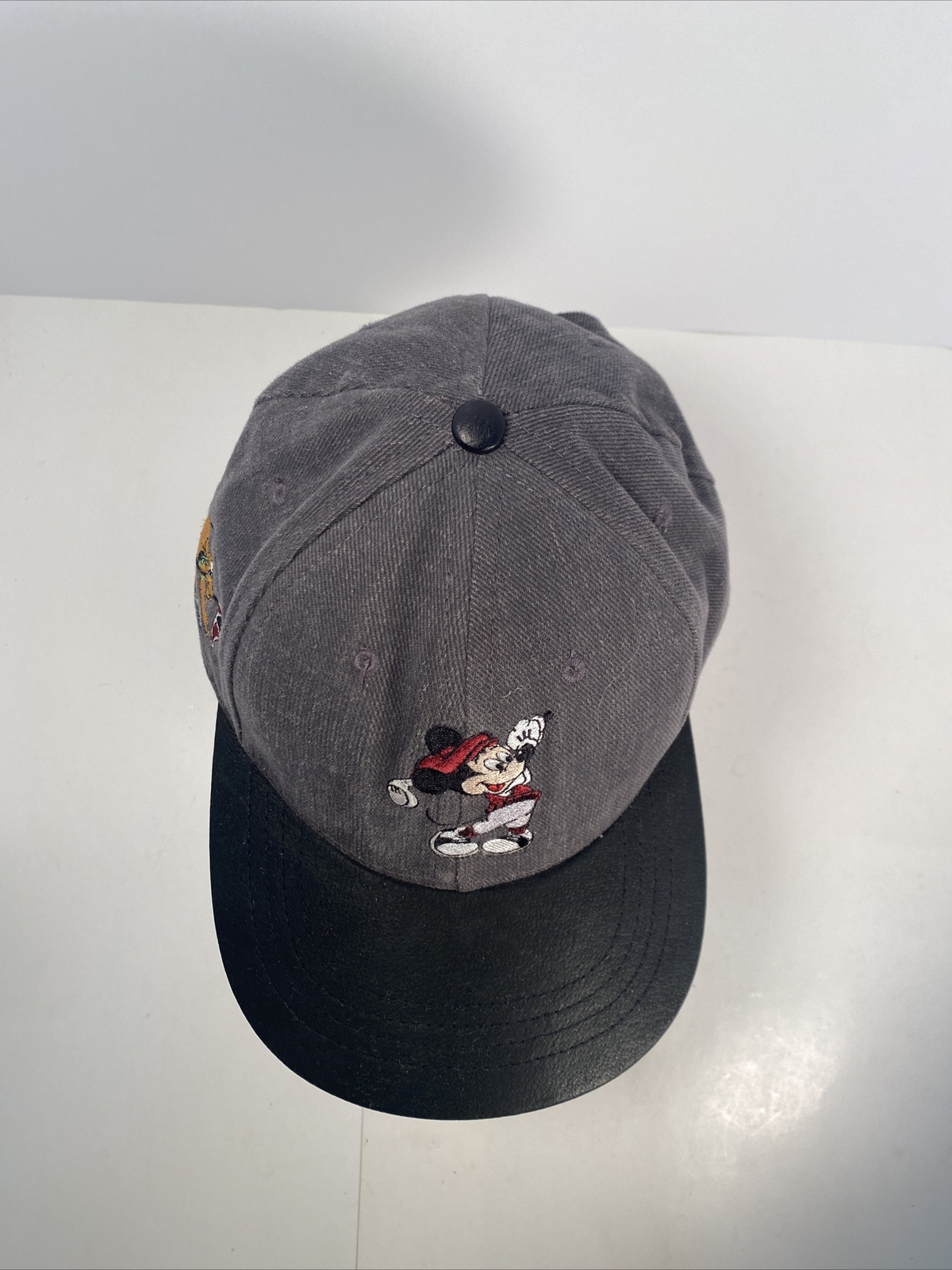 Mickey Mouse and Pluto Golf Hat Cap Walt Disney World Adjustable Gray eBay