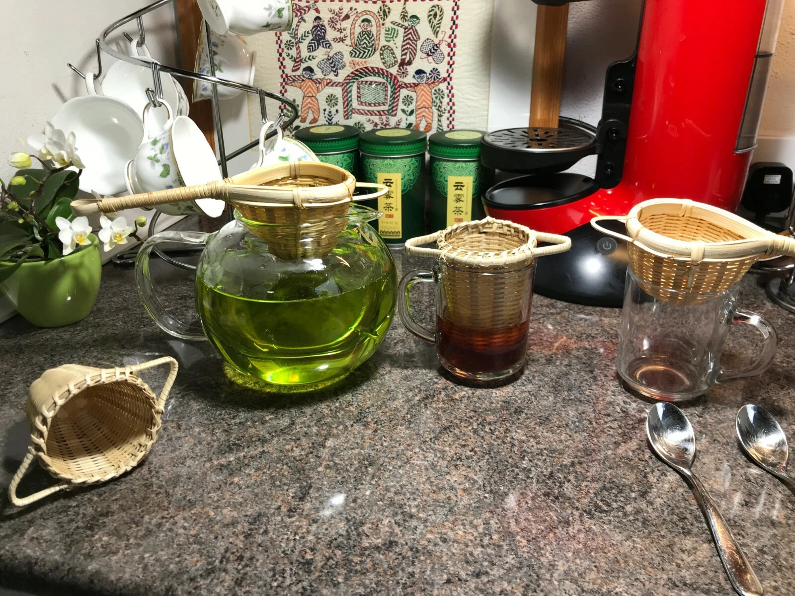 Handmade Pure Bamboo Herbal Leaf Tea infuser Strainer Naturist Healthy Lifestyle
