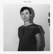 1960's GIRL Vintage FOUND PHOTO bw AS SHE WAS  Snapshot YOUNG WOMAN 32 LA 82 L