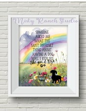 Dog Memorial Print "The Goodbye" Personalized UNFRAMED In Memory of, Rainbow Bri
